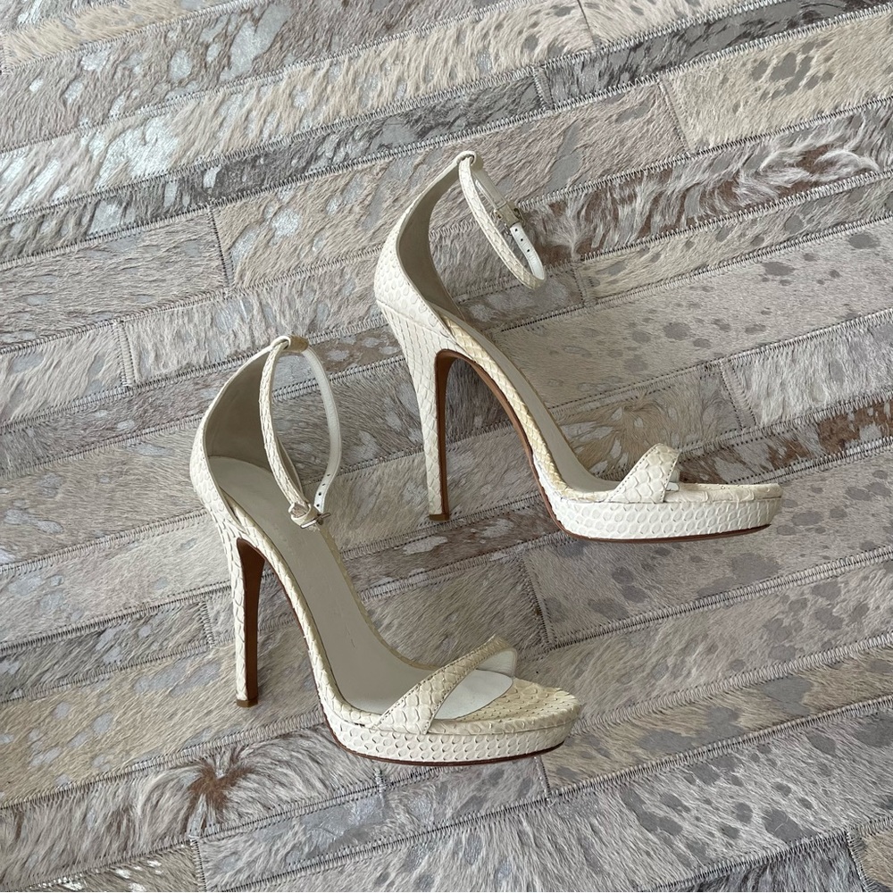 Burberry snake skin white sandals in size 6